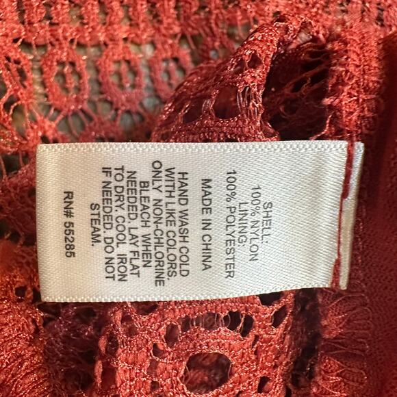 Express Rust Boho Cropped Top sz M - Picture 3 of 6